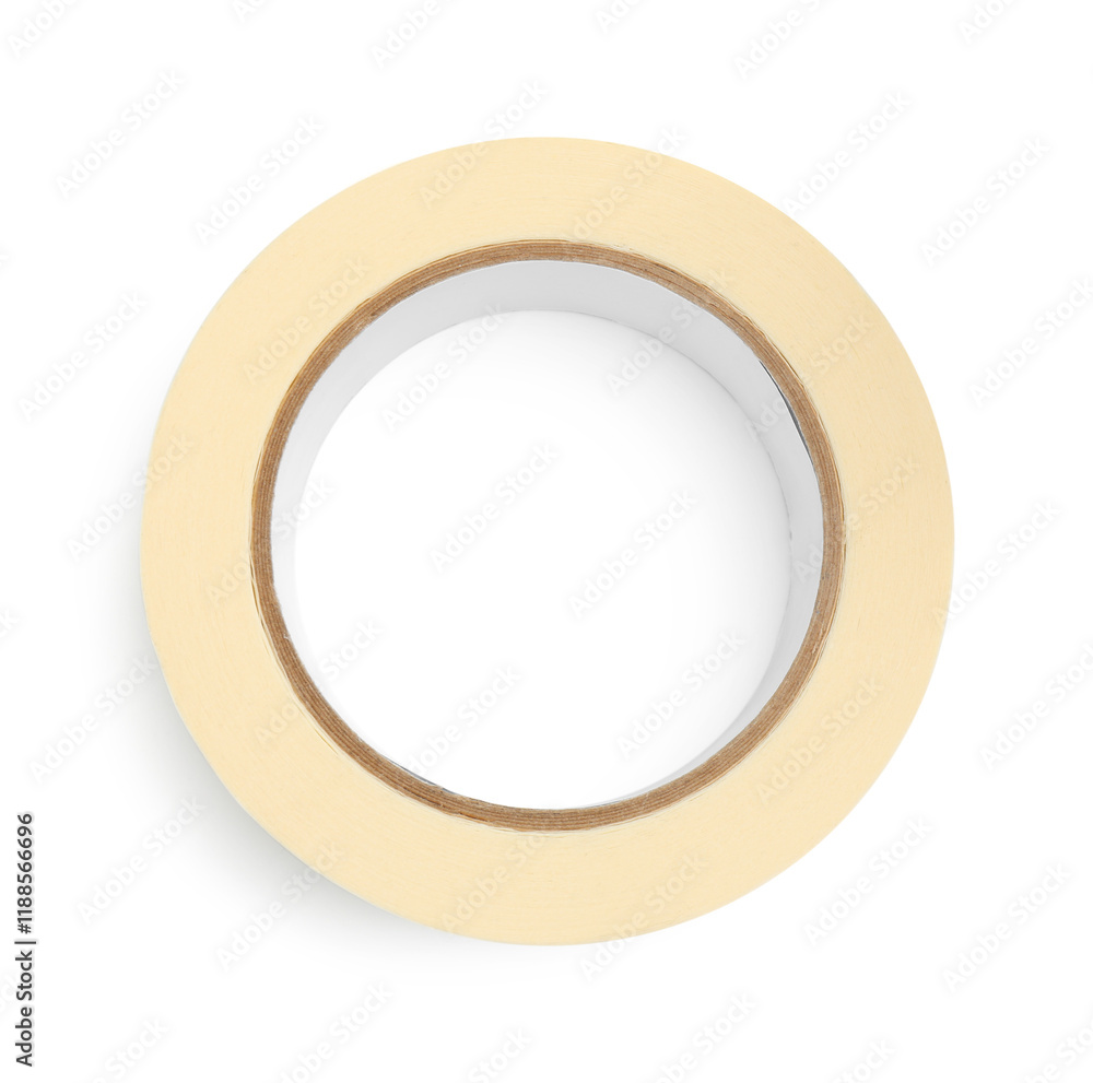 Roll of masking tape isolated on white, top view Roll of masking tape isolated on white, top view