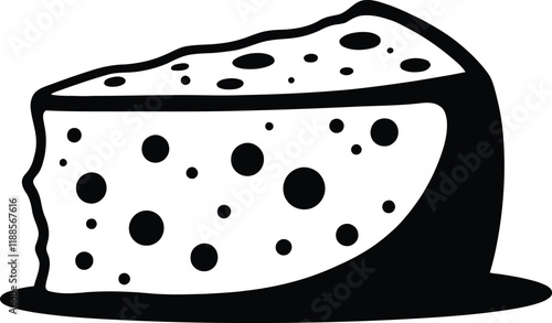 Cheese Slice Icon on Checkerboard Transparent Background