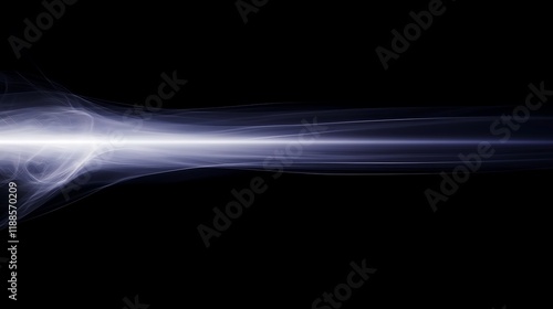 Abstract smoke design, horizontal motion, dark background, graphic element, possible use in design photo