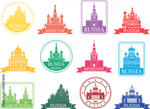 Russia logo. Isolated Russia on white background