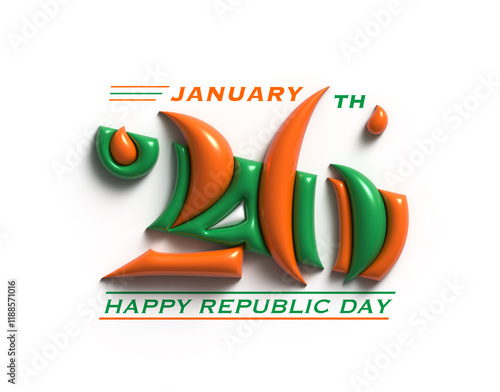 26 January Indian Republic day Illustration. No AI used.