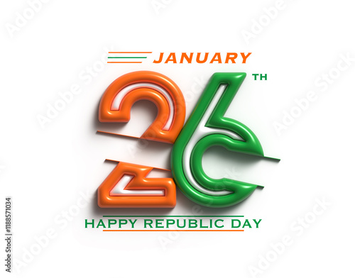 26 January Indian Republic day Illustration. No AI used.