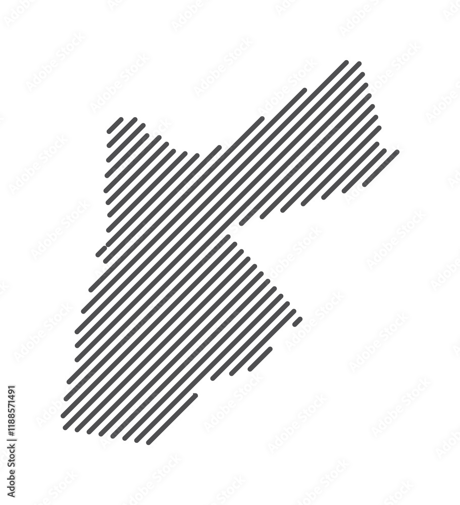 Jordan - Map of the country formed by lines. Vector Illustration. Jordan - Map of the country formed by lines. Vector Illustration.