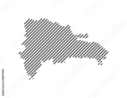 Dominican Republic - Map of the country formed by lines. Vector Illustration.