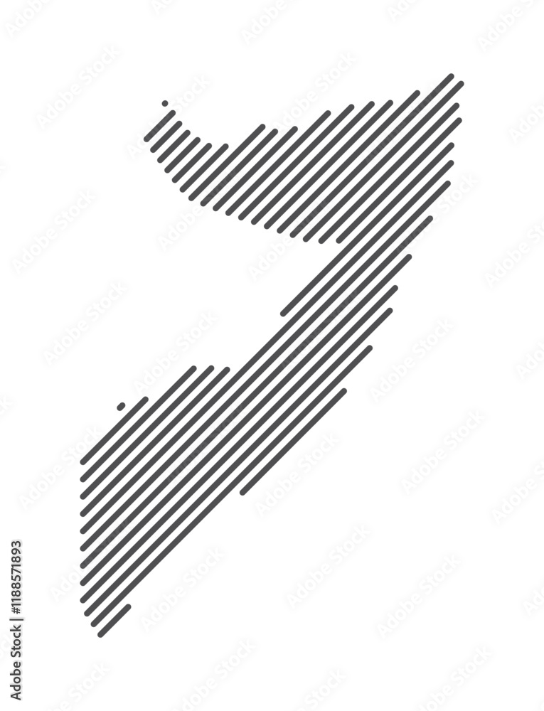 Somalia - Map of the country formed by lines. Vector Illustration. Somalia - Map of the country formed by lines. Vector Illustration.