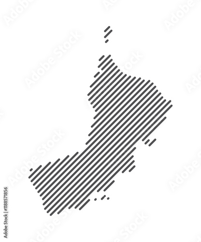 Oman - Map of the country formed by lines. Vector Illustration.
