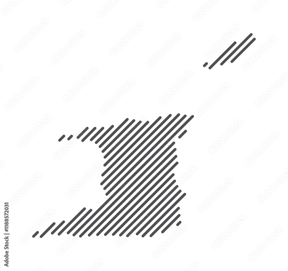 Trinidad and Tobago - Map of the country formed by lines. Vector Illustration. Trinidad and Tobago - Map of the country formed by lines. Vector Illustration.