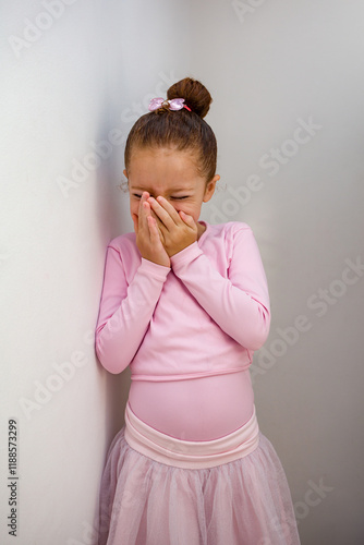 Ballerina girl smiling indoors photo