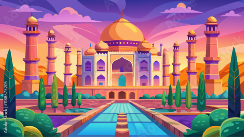 Taj Mahal, Agra city, India.
