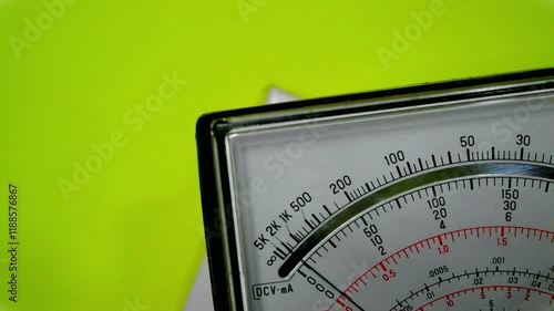 A close up look of analog scale