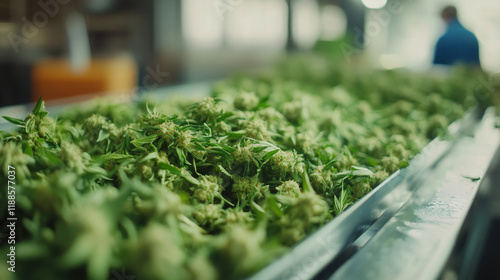 Wallpaper Mural Professional Marijuana Operation.Commercial Marijuana Grow Operation Cannabis plant farming production, cannabis leaf growth in a hemp agriculture plant farm, nature marijuana or sativa ganja weed.
 Torontodigital.ca