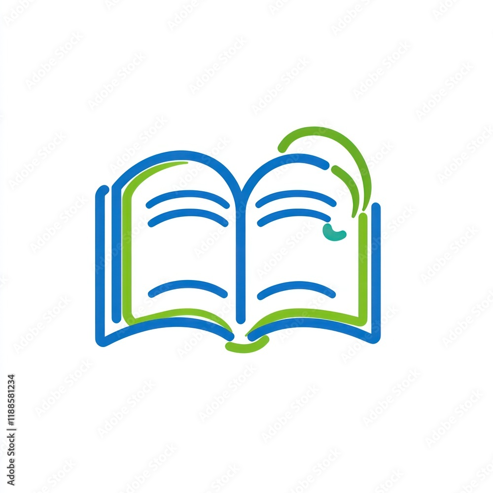 Abstract Line Art Open Book Design Illustration Abstract Line Art Open Book Design Illustration
