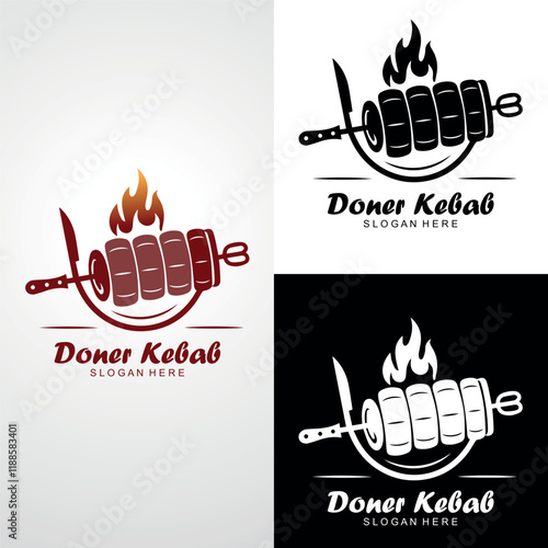 vector illustration Doner kebab logo templates. Vector creative labels for Turkish and Arabian fast food restaurant. business logos, branding logos