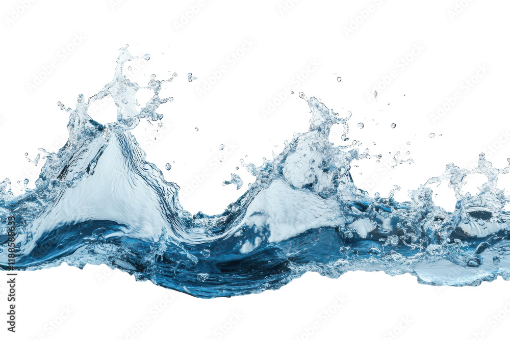 Dynamic Ocean Waves Isolated on a transparent Background for Creative Design Projects