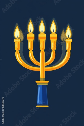 Lit candle holder with five candles