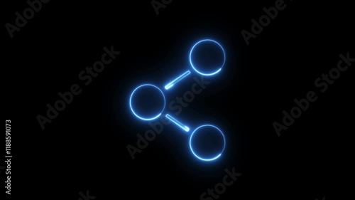 share icon on digital technology blue neon motion graphic loop animation style