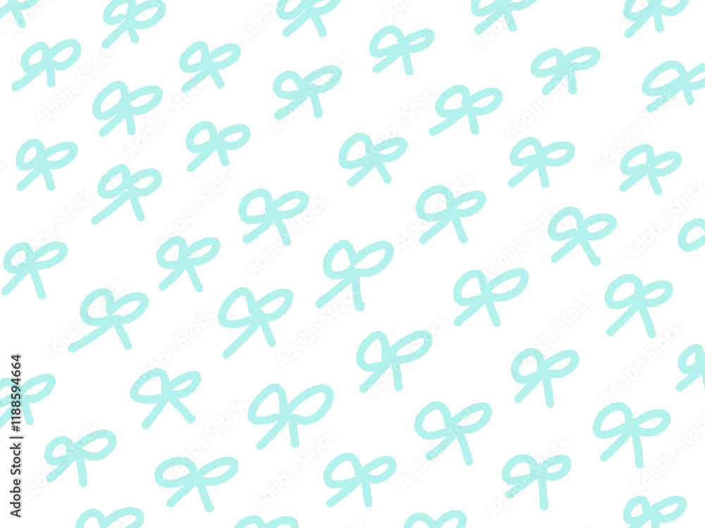 手描きの可愛いリボン柄背景イラスト