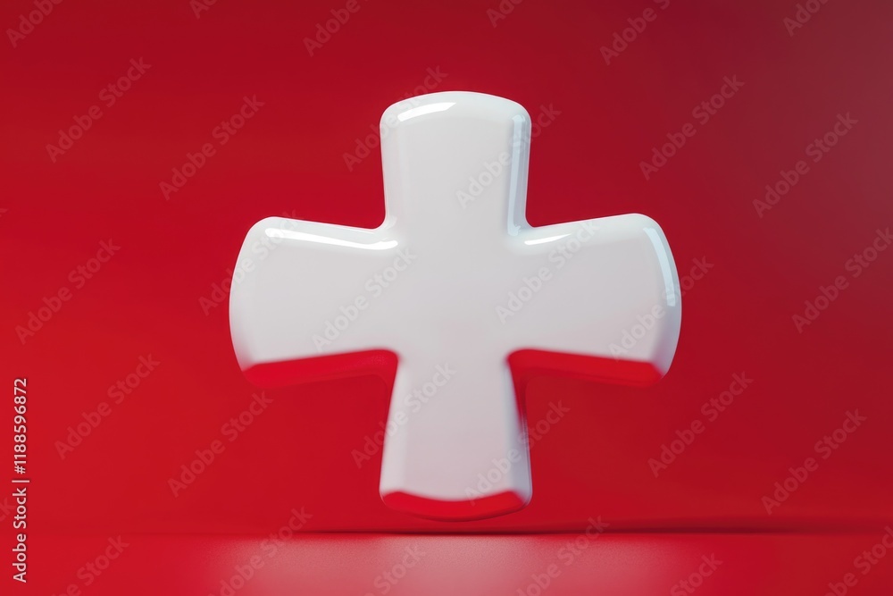 Fototapeta premium White cross on a red background
