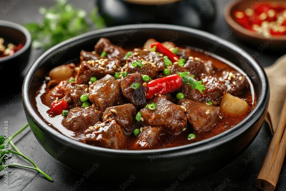 Yukgaejang is a spicy Korean meat stew Yukgaejang is a spicy Korean meat stew