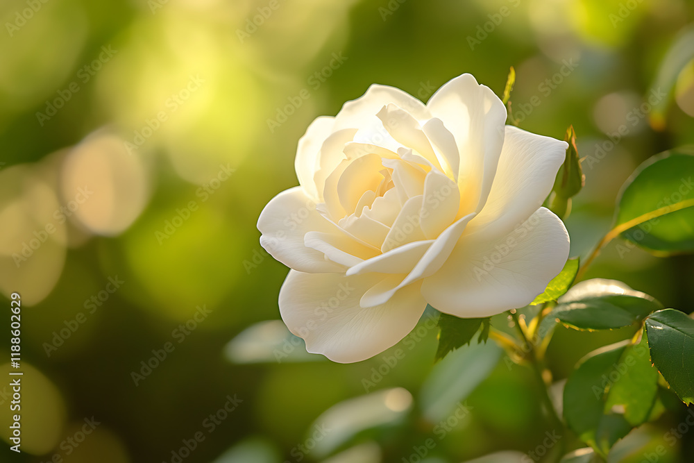 White Rose in Golden Hour Light White Rose in Golden Hour Light