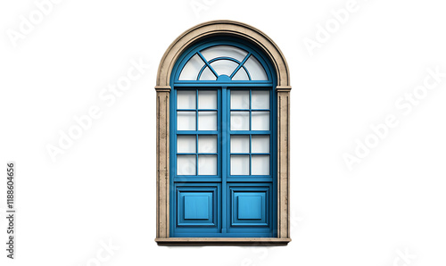 Classic house window frames isolated on transparent background