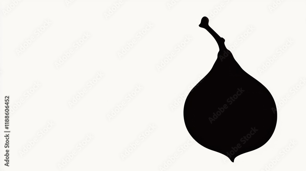 Black and White Silhouette of a Fig Black and White Silhouette of a Fig