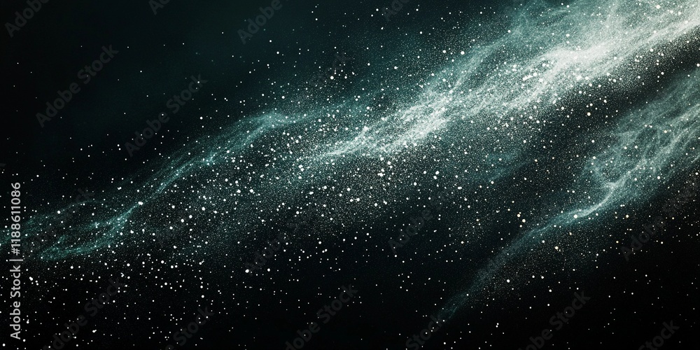 Obraz premium Soft grain noise effect in green, white, and black hues, creating an abstract textured background, book illustration style