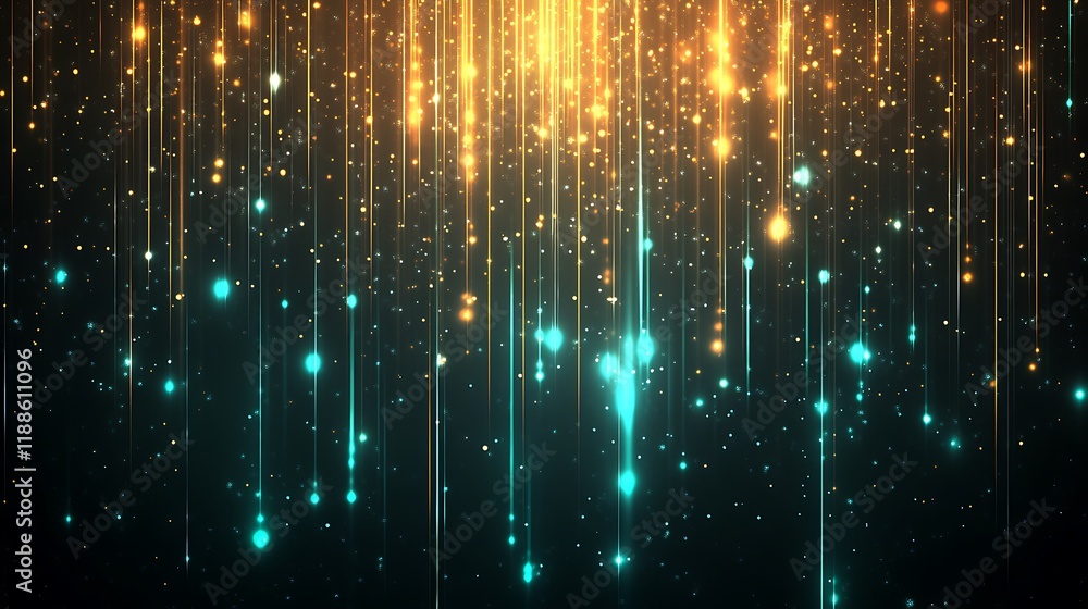 Abstract golden and teal glowing streams Abstract golden and teal glowing streams