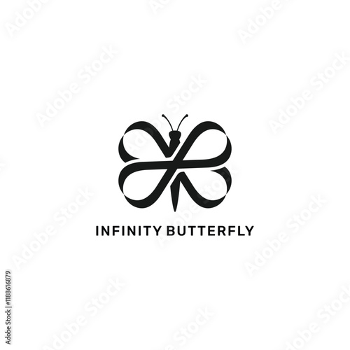 infinity butterfly geometric logo design