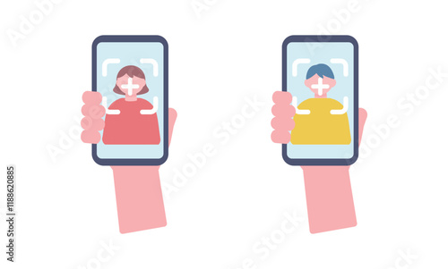スマホ　顔認識
