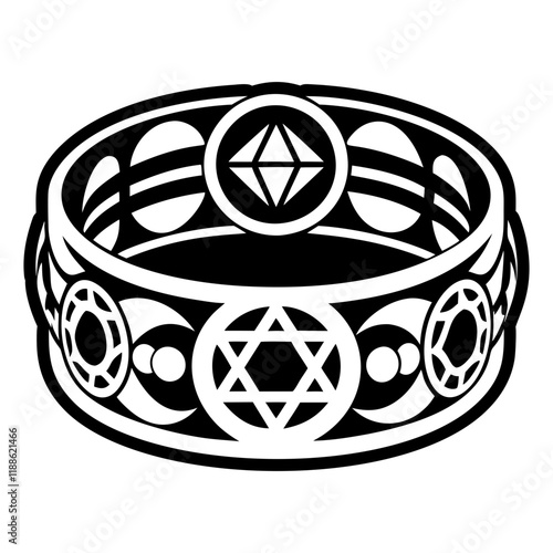 A glyph style icon of an affirmation bracelet