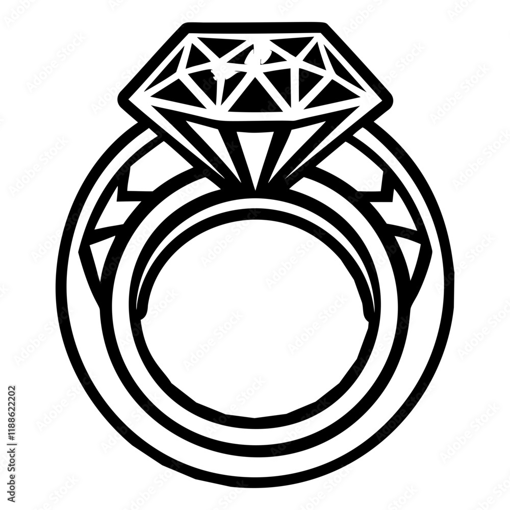 A filled style icon of a gemstone ring A filled style icon of a gemstone ring