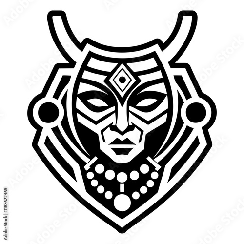 Indigenous necklace icon in glyph style