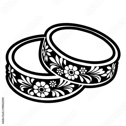 A filled style icon of painted bangles