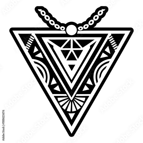 A solid style icon of triangle locket