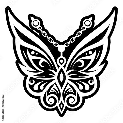 A glyph style icon of a wings locket