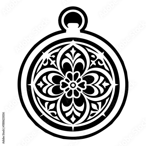 A glyph style icon of a victorian locket