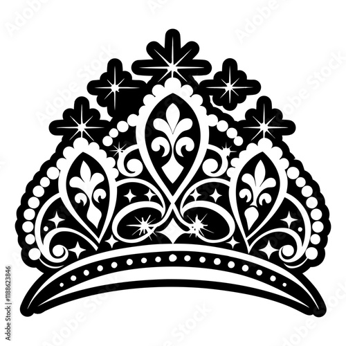 A glyph style icon of a vintage crown