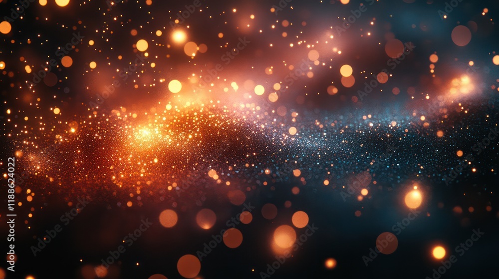 Obraz premium Enchanting Light Particles Creating a Celestial Fantasy in a Cosmic Display