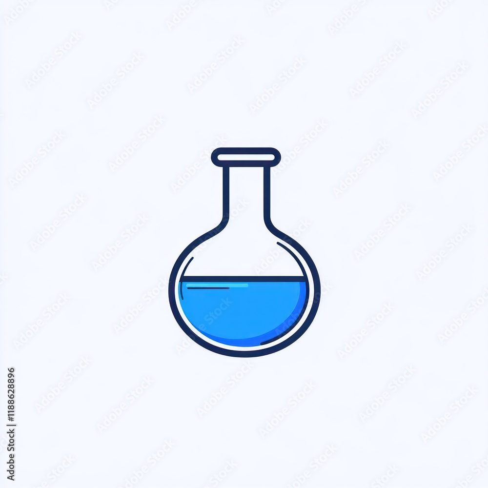 A Simple Illustration Of A Glass Beaker With Blue Liquid A Simple Illustration Of A Glass Beaker With Blue Liquid