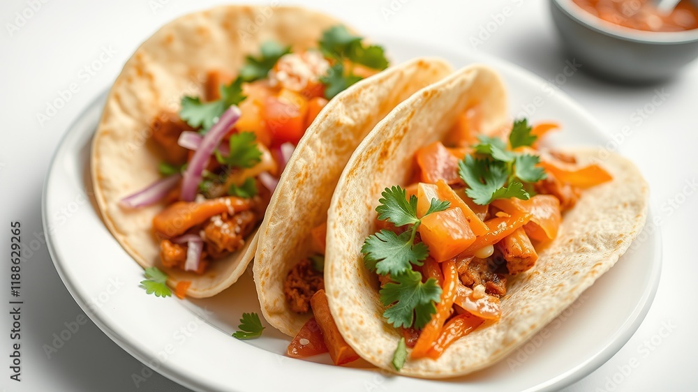Delicious Soft Tacos - Vibrant Food Photography Delicious Soft Tacos - Vibrant Food Photography