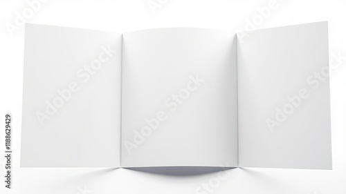 Double Gate Fold Brochure Mockup - 8 Page Leaflet Design - AI Photo