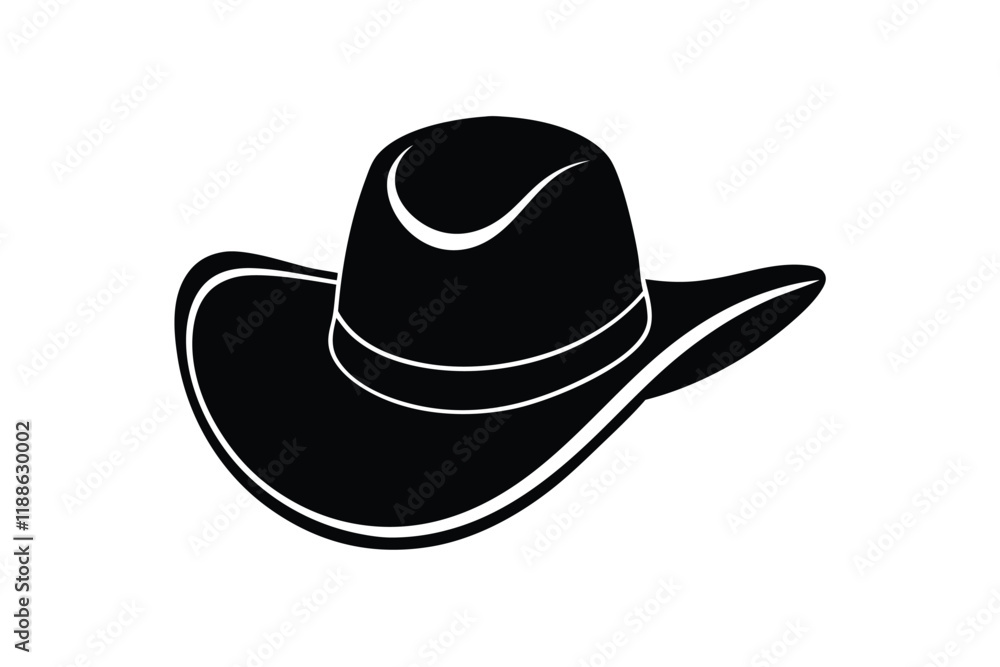 Cowboy hat icon in silhouette style vector art illustration and Editable stroke Cowboy hat icon in silhouette style vector art illustration and Editable stroke