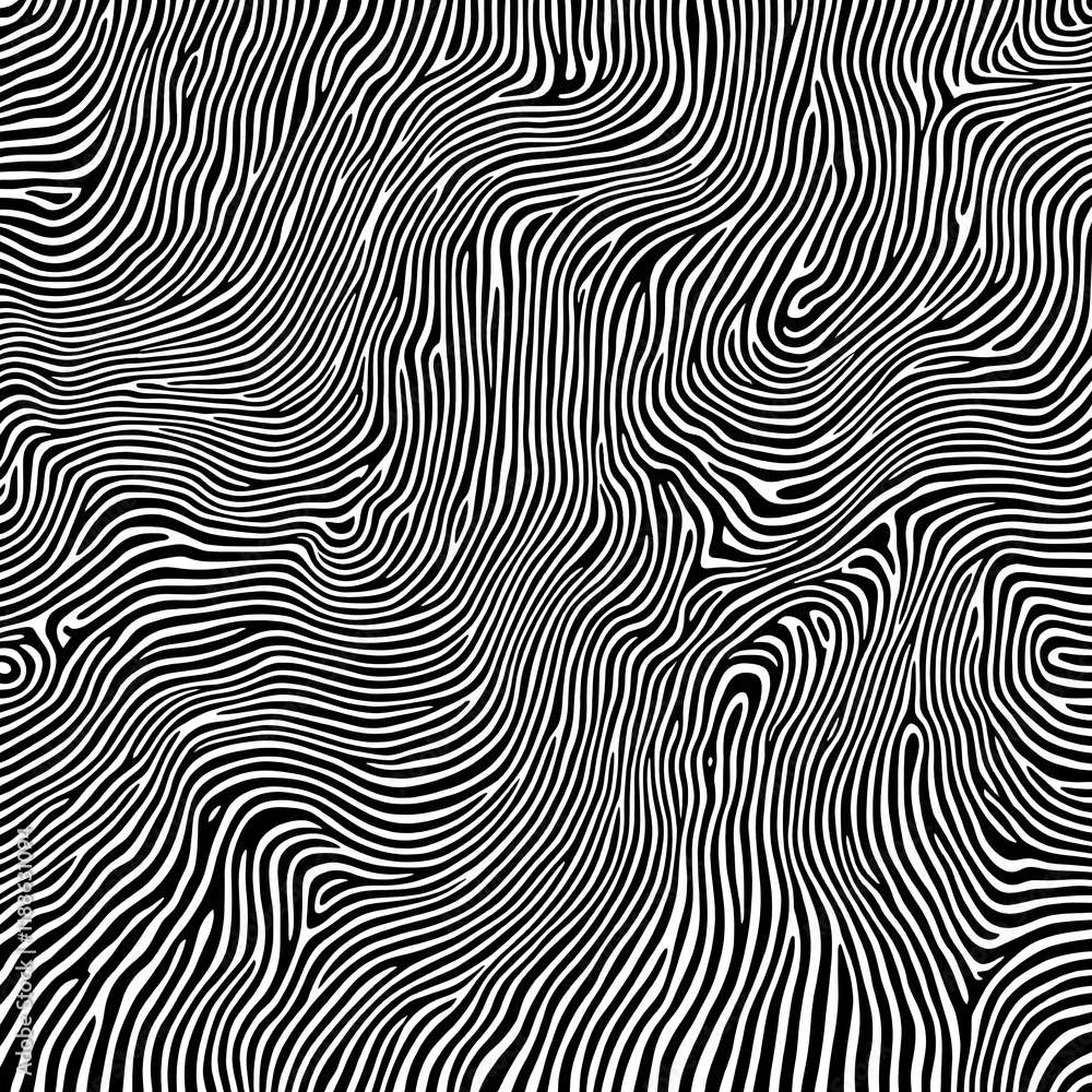 Abstract Black and White Topographic Pattern Creating Dynamic Optical Illusion Effect with Wavy Line Design Abstract Black and White Topographic Pattern Creating Dynamic Optical Illusion Effect with Wavy Line Design