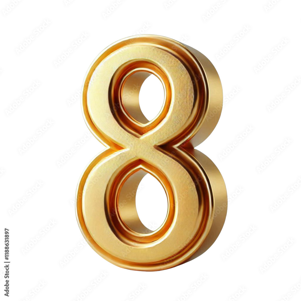Gold number on isolated background. Gold number on isolated background.