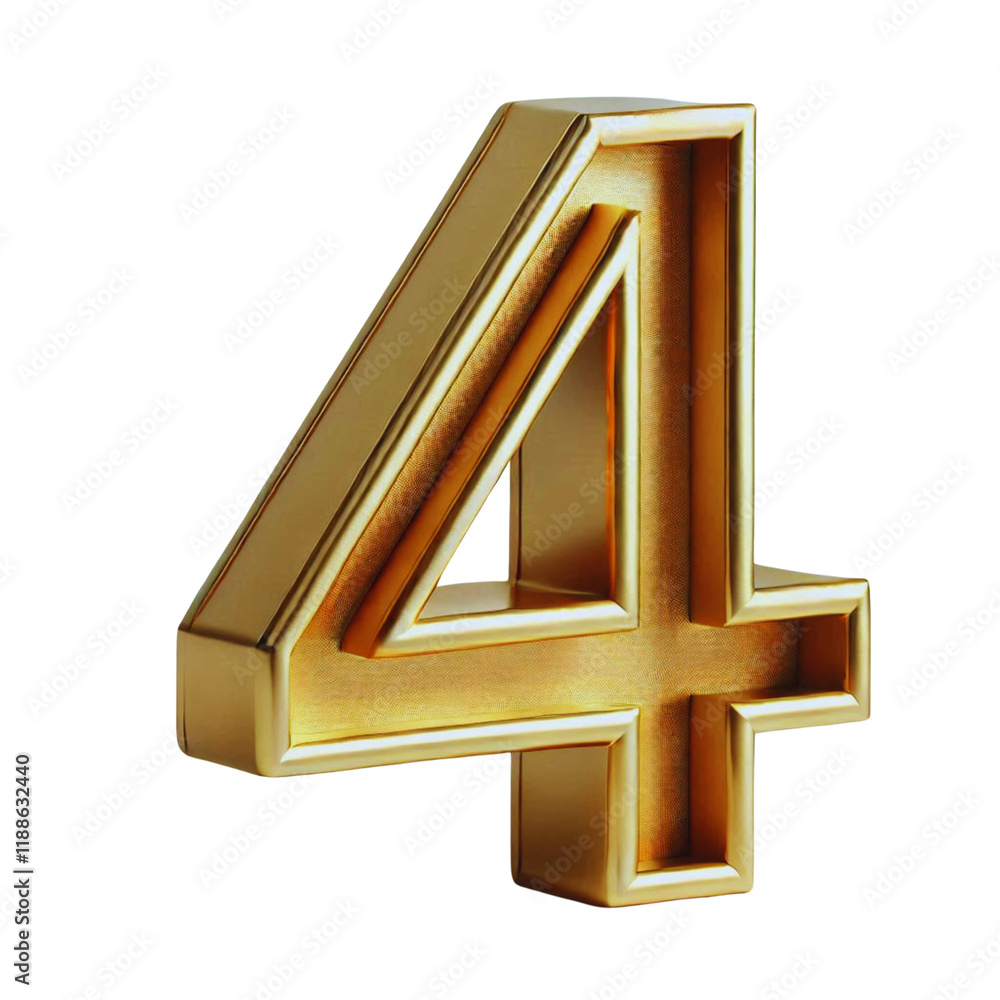 Fototapeta premium Gold number on isolated background.