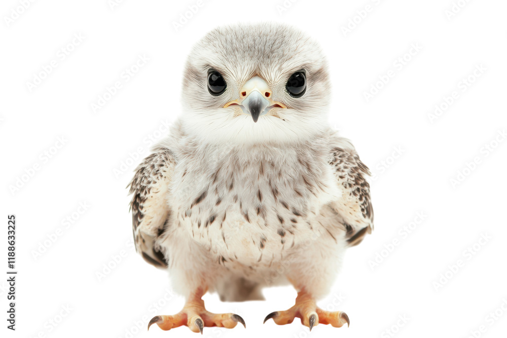 Naklejka premium Captivating Falcon Chick Isolated On A Pure transparent Background
