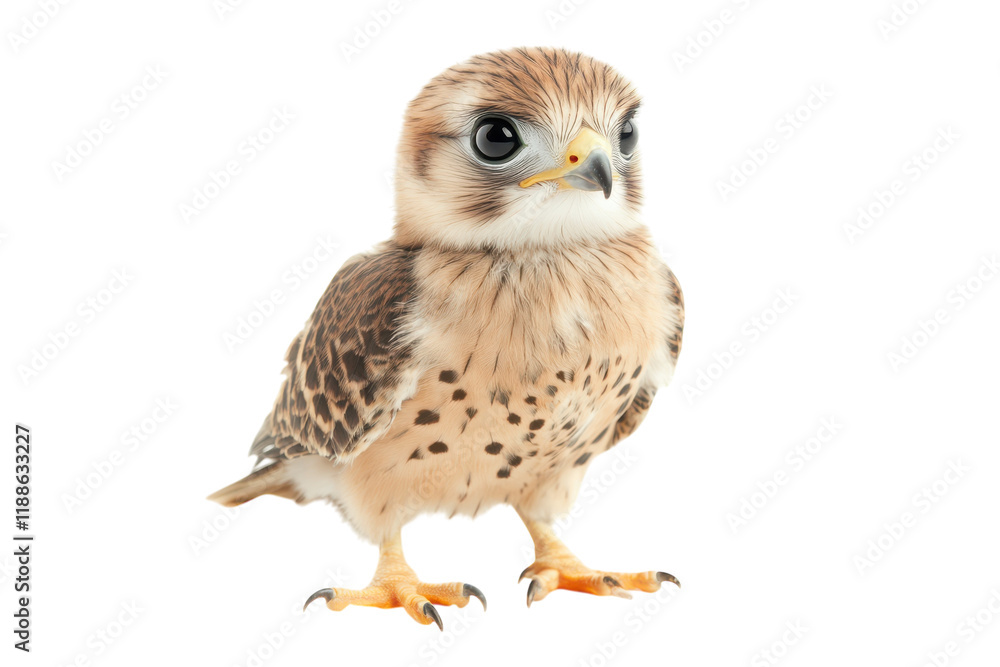 Falcon Chick Isolated on transparent Background for Wildlife Education Falcon Chick Isolated on transparent Background for Wildlife Education