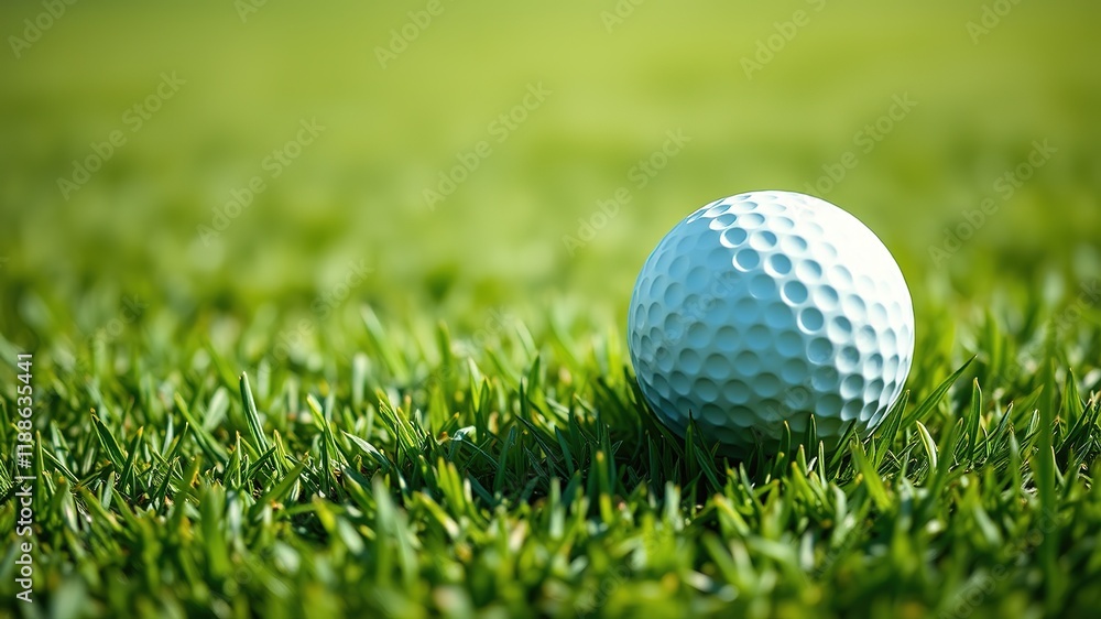 Pristine Golf Ball on Lush Green Grass - Outdoor Leisure