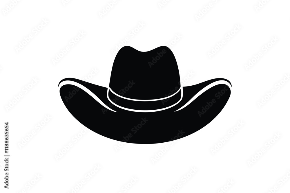 Cowboy hat icon in silhouette style vector art illustration and Editable stroke Cowboy hat icon in silhouette style vector art illustration and Editable stroke